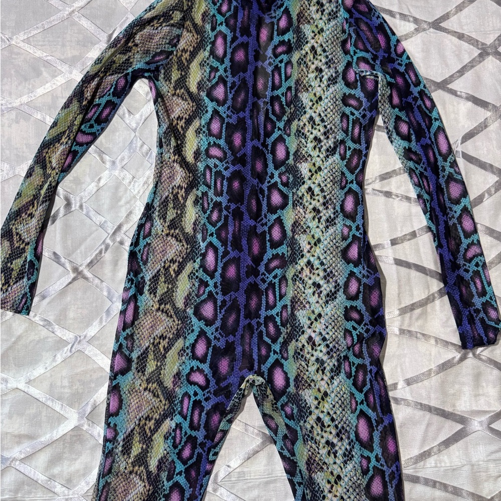 Multicolor Snakeskin Print Jumpsuit